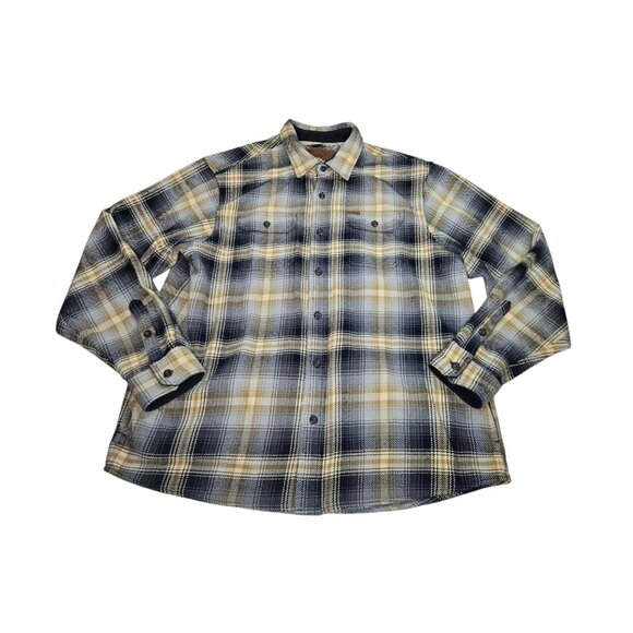 Orvis Heavy Flannel Shirt Jacket Shacket Men’s XL Plaid Multicolor Long Sleeve - Picture 1 of 11